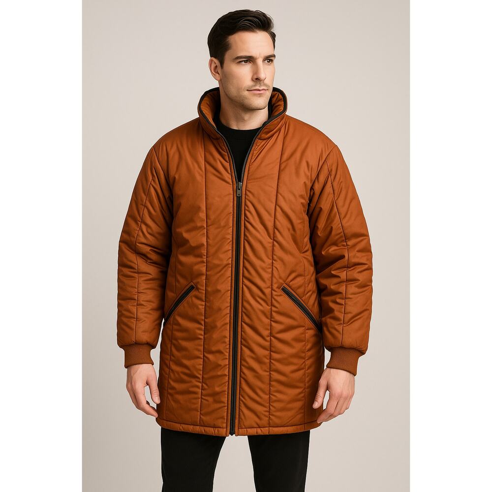 Weather Tamer Vintage Insulated Coat Men’s 38 Brown Quilted Zip Front USA Made